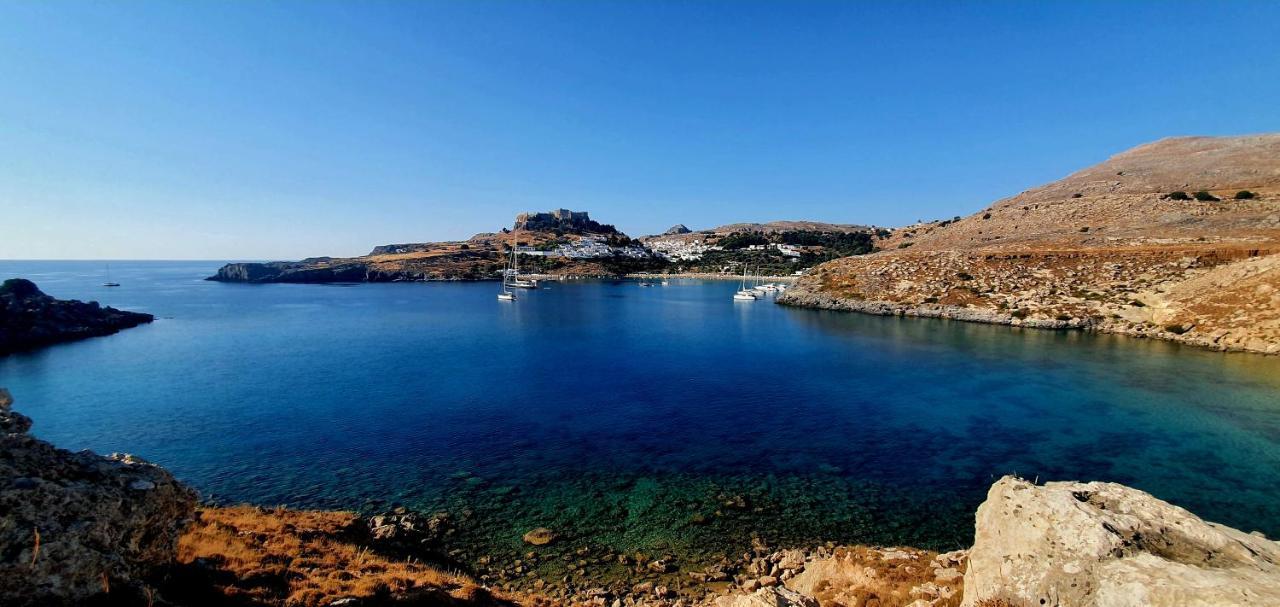 The Olive Tree Villa Lindos Bagian luar foto
